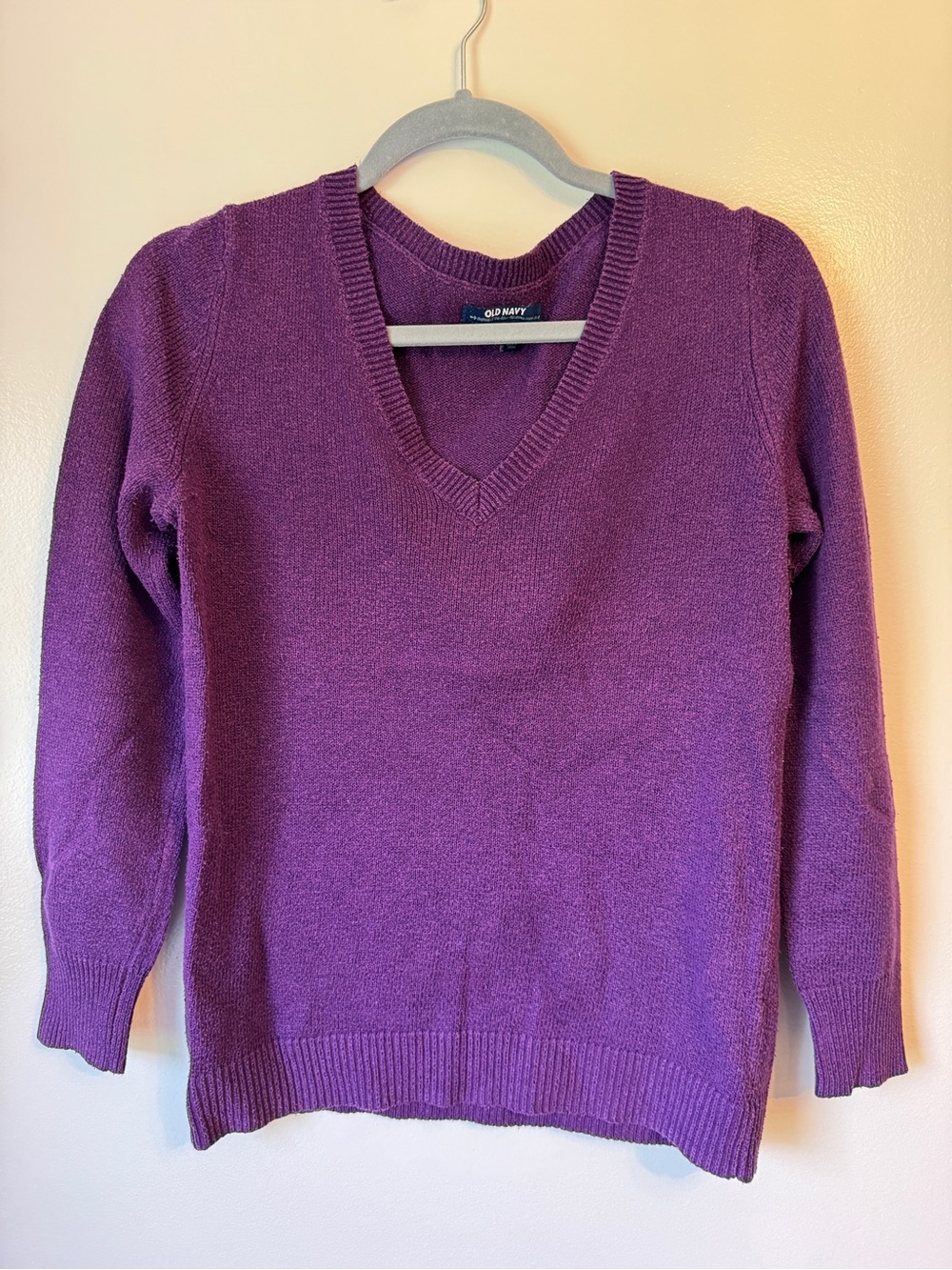 Old Navy Purple V-Neck Pullover Sweater